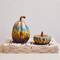 Hello Honey® 3.75" Multicolor Stoneware Pumpkin Décor with Reactive Glaze